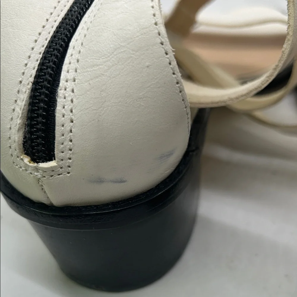 Loeffler Randall Cream Leather Zipper Open Toe Gladiator Sandals Shoes *Size 10* - Picture 10 of 10